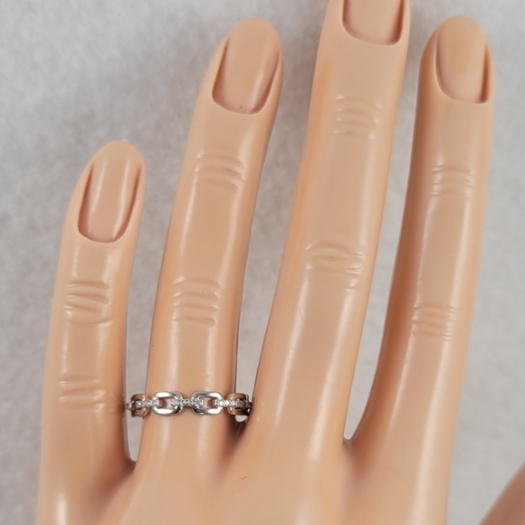 Sterling Silver Link Eternity Band - Picture 10 of 14